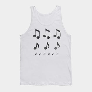 Black Musical Notes Tank Top